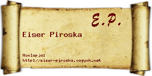 Eiser Piroska névjegykártya
